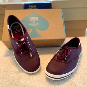 Womens Keds,  Kate Spade,  Wine/Burgundy  Sneakers